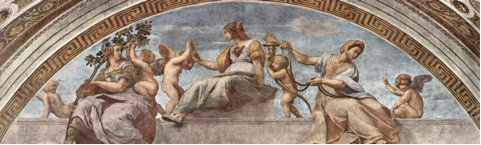 Raffaello: Erények (Segnatúra-Vatikán)